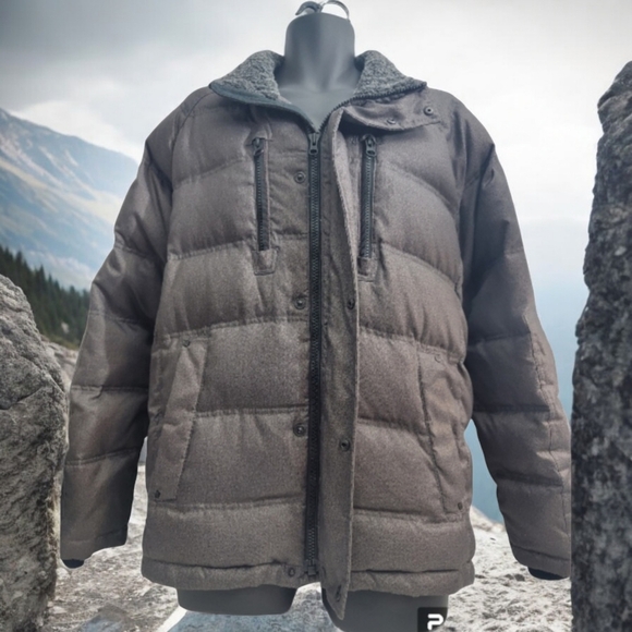 Hawke & CO Men's medium winter jacket, goose down. Dark Grey - Picture 3 of 8